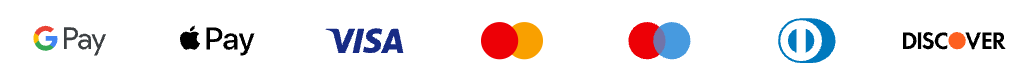 Platobné karty: Google Pay, Apple Pay, VISA, Mastercard, Maestro, Diners Club, Discover